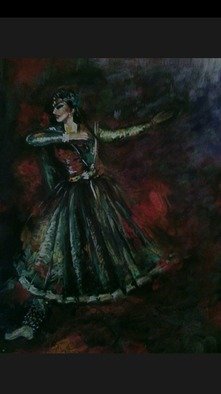 Goli Afjehei: 'dreamy east', 2019 Watercolor, Dance. Its water color paint and i tried to image  a dreamy  night in east . ...