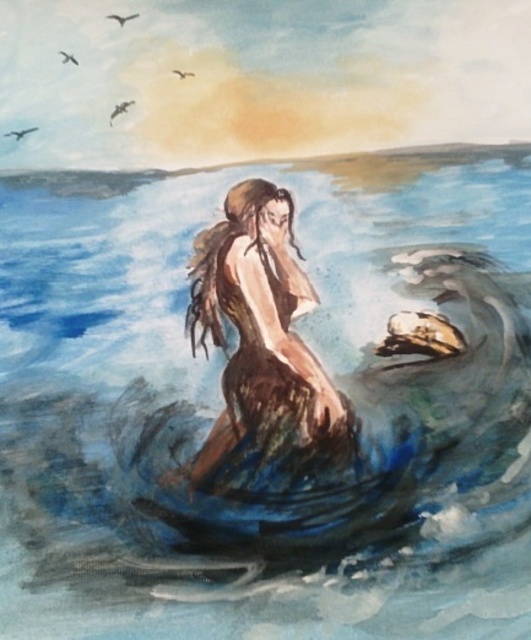 Goli Afjehei  'Lost', created in 2019, Original Watercolor.