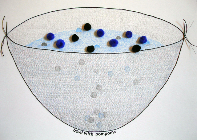 Artist Gordana Olujic Dosic. 'Bowl With Pompoms' Artwork Image, Created in 2010, Original Mixed Media. #art #artist