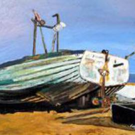 Gordon Powles: 'Aldeburgh Boat', 2005 Oil Painting, Marine. Artist Description: Boat on the Beach at Aldeburgh Suffolk England UK...