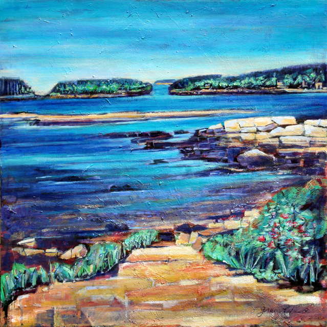 Artist Grace Liberator. 'Sprucehead Bay Maine ' Artwork Image, Created in 2008, Original Painting Acrylic. #art #artist