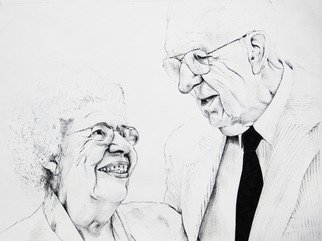 Grace Ryser: 'Ryser Grandparents', 2010 Pen Drawing, undecided. Artist Description:  Stipling   ...
