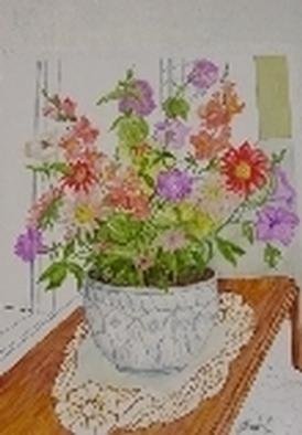 Ghassan Rached: 'Flower assortment 2', 1999 Watercolor, Floral. Watercolor Painting by Ghassan Rached...