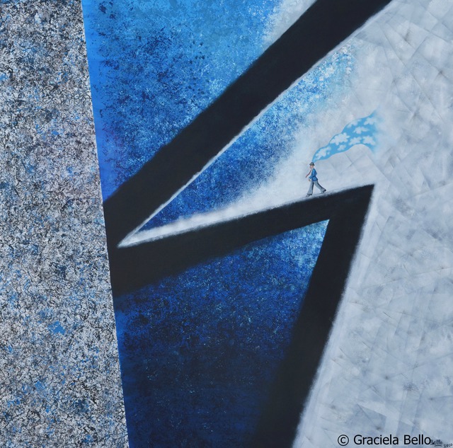 Artist Graciela Bello. 'Blue Memories' Artwork Image, Created in 2012, Original Painting Acrylic. #art #artist