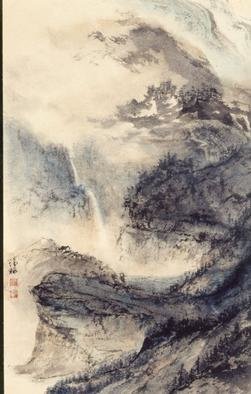 Grace Auyeung: 'CosmicVision1', 2001 Other Painting, Landscape. This painting was done with Chinese ink and color on paper. The landscape reflects an image of the Mind rather than the physical reality. ...