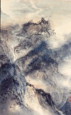 Grace Auyeung: 'CosmicVision2', 2001 Other Painting, Landscape. This painting was done with Chinese ink and color on paper. The landscape reflects an image of the Mind rather than the physical reality. ...
