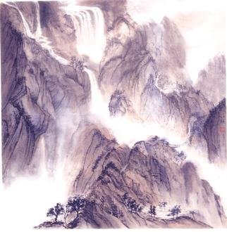 Grace Auyeung: 'Ethereal', 2001 Other Painting, Landscape. This painting depicts a sense of timelessness versus the transience of human events. ...