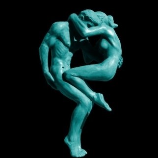 Frederic Clerc-renaud: 'Genesis', 2008 Bronze Sculpture, Figurative.   bronze sculpture showing nude couple. Bluish patina. any hue is possible. 8 castings  represented without basement  ...