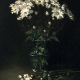 Brian Paterson: 'Daisys in Vase', 2002 Oil Painting, Still Life. 