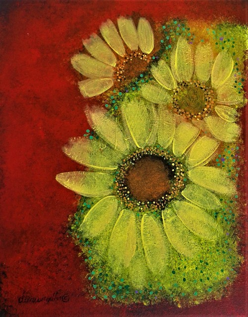 Artist Donovan  Gibbs. 'Sunflower In Focus' Artwork Image, Created in 2019, Original Painting Acrylic. #art #artist