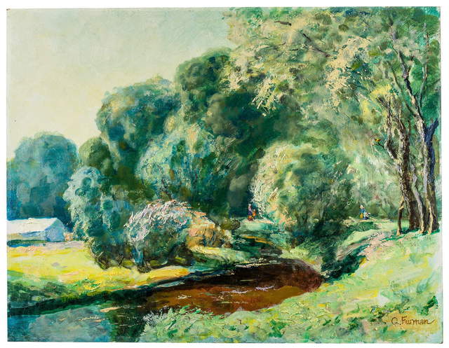 Gregori Furman  'Green Countryside', created in 2013, Original Painting Oil.