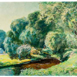 Gregori Furman: 'Green Countryside', 2013 Oil Painting, nature. Artist Description:  Rural landscape in spring    ...