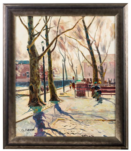 Gregori Furman  'Winter In The Park', created in 2013, Original Painting Oil.
