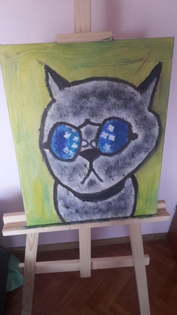 Lukasz Grodzki  'Cat', created in 2016, Original Painting Oil.