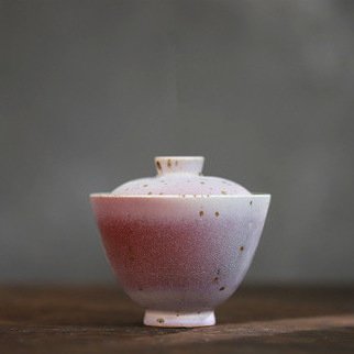 Guangyu Li: 'red tears', 2019 Handbuilt Ceramics, Abstract. chi ruby red glazed ceramic teacup...