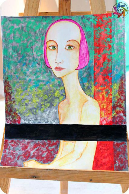 Artist Guranda Kakabadze. 'Pink Woman' Artwork Image, Created in 2015, Original Other. #art #artist