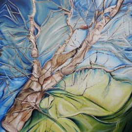 Istvan Gyebnar: 'Changes', 2012 Oil Painting, Abstract Figurative. Artist Description:  tree sky sun dry draught ...