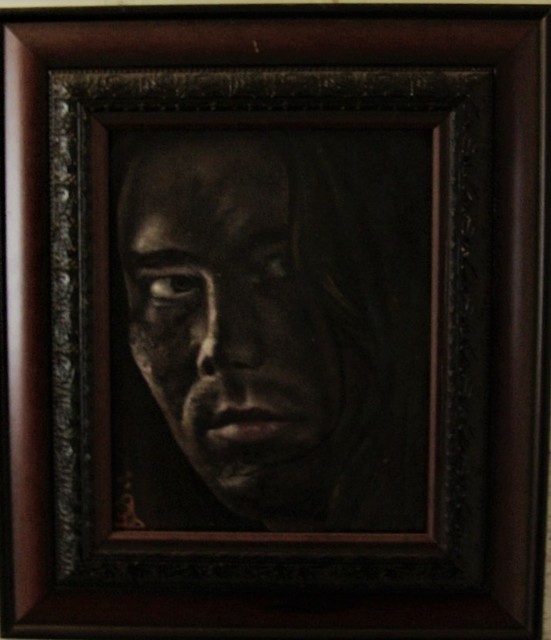 Artist Andreas Halidis. 'Man By Fire' Artwork Image, Created in 2008, Original Painting Oil. #art #artist