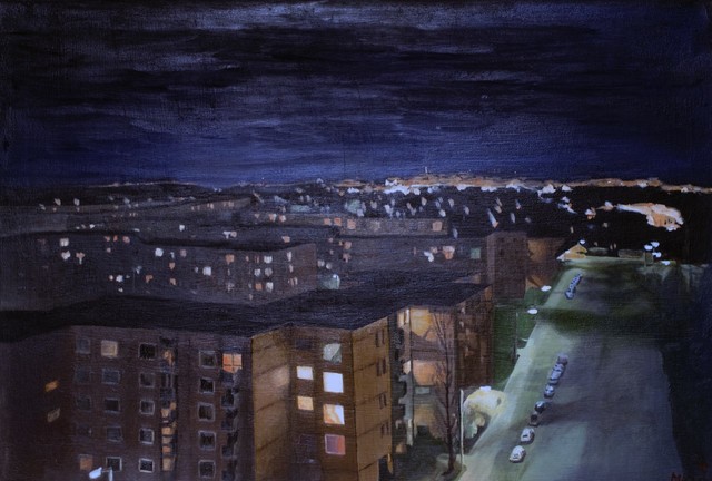 Andreas Halidis  'Ujlak Street', created in 2001, Original Painting Oil.