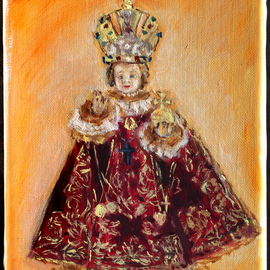 Hana Grosova: 'Enfant Jesus of Prague', 2006 Oil Painting, Children. Artist Description:  Painting oil according to the statue ofEnfant Jesus of Prague. ...