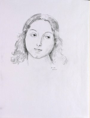 Hana Grosova: 'Girl', 2005 Pencil Drawing, Portrait.  Drawing according to Raffaello ...