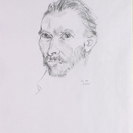 Hana Grosova: 'Portrait', 2005 Pencil Drawing, Portrait. Artist Description:  Pencil drawing according to Vincent Van Gogh ...