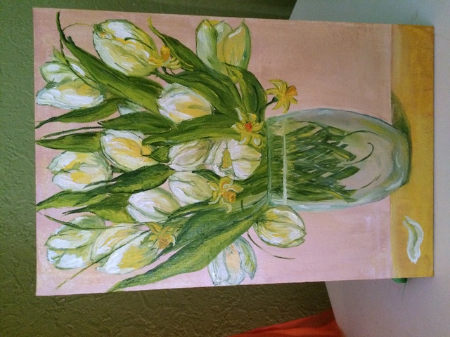 Artist Hanna Roiko. 'Tulips' Artwork Image, Created in 2015, Original Painting Oil. #art #artist