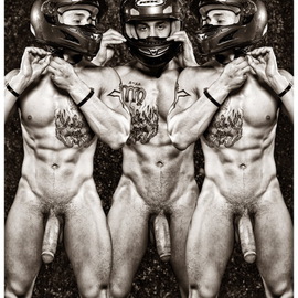 Hans Fahrmeyer: 'Collage 016', 2015 Silver Gelatin Photograph, nudes. Artist Description:  men, nude, penis, collageerotic. Male, Guy white guy ...