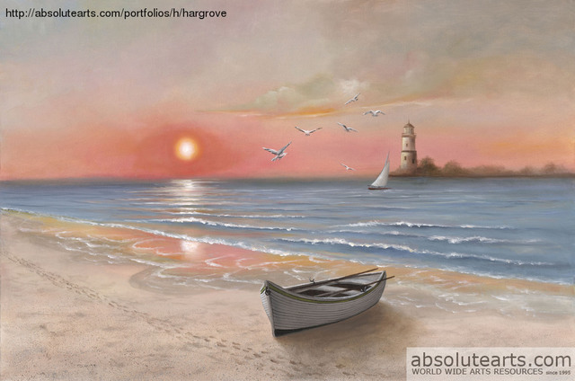 Artist Nicolo Sturiano. 'Coastal Sunset' Artwork Image, Created in 2013, Original Giclee Reproduction. #art #artist
