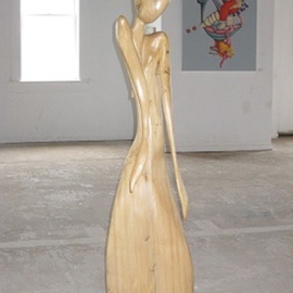 Harold Gubnitsky: 'ethnic dancer', 2006 Wood Sculpture, Dance. Artist Description:  wood sculpture female figural ...