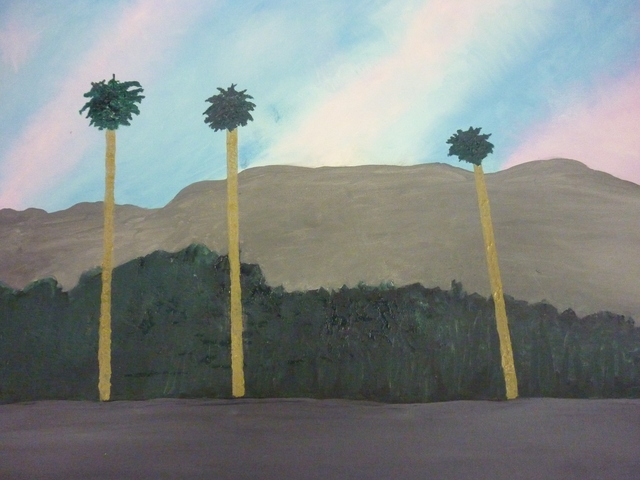 Harris Gulko  'Three Palm Trees', created in 2007, Original Painting Ink.