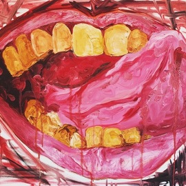 Hannah Weissman: 'dirty mouth', 2019 Oil Painting, Cosmic. Artist Description: This work is based off the gross and grimey. ...