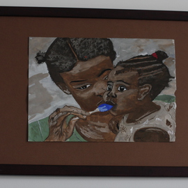 Elena Zhogina: 'Black woman with a baby girl', 2010 Gouache Drawing, People. Artist Description:    I used to live in Ethiopia when being a child. So for me Africa is always a part of childhood, remembering its smells of eucaliptus leaves, murmur and laughter of the streets of Addis Abeba, heat and humidity, tropical rains when there is nothing to be seen or ...