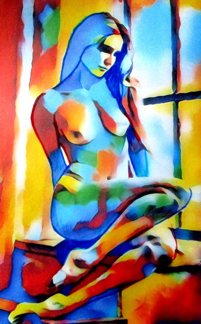 Helena Wierzbicki  'Girl By The Window', created in 2020, Original Painting Acrylic.