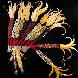 Helen Smoker Martin: 'Cherokee War Bonnet', 2006 Acrylic Painting, Culture. Artist Description:  STOLEN FROM MURPHY, NC HOME. IF YOU SEE THIS PAINTING PLEASE CALL MURPHY, NC POLICE DEPT. 828- 837- 2589Statement on the blurred line between actual culture and borrowed culture that becomes prevalent when American Indians lose valuable elements of what makes us who we are. Cherokees no ...