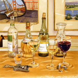 California Wine And Watercolors By Mary Helmreich, Mary Helmreich