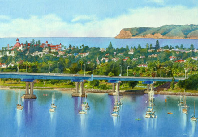 Mary Helmreich  'Coronado Island California By Mary Helmreich', created in 2010, Original Printmaking Giclee.