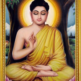 Hemant Bhavsar: 'Lord Buddha Portrait painting', 2008 Oil Painting, Portrait. Artist Description:  Canvas oil portrait painting ...