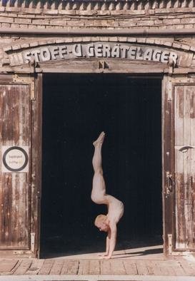 Henning Von Berg: 'SPINE', 1998 Silver Gelatin Photograph, nudes. Model: Tigris/ Berlin, Location: Historical Train Station in Berlin/ Germany.Tigris is a well- known contortionist in Europe who fascinates every audience with his incredible show.  This unique image is a traditional reproduction from an original photo negative.  No modern photo- shop program or other computer enhancement was involved! Special ...