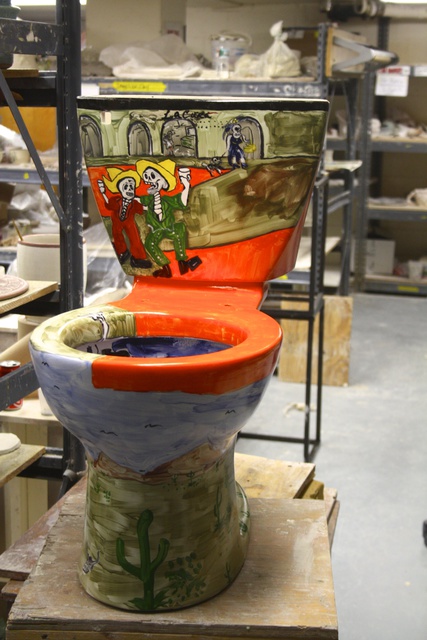 Henry Funches  'La Catrina Toilet ', created in 2013, Original Mixed Media.