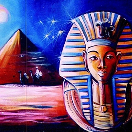 Henry Anaje: 'RETURN TO EGYPT', 2003 Oil Painting, Landscape. Artist Description:   THE RETURN OF CIVILIZATION TO EGYPT ...