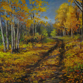 Julia Utiasheva: 'About Autumn', 2012 Oil Painting, Landscape. Artist Description:  Oil on canvas 40x60 cm. ...