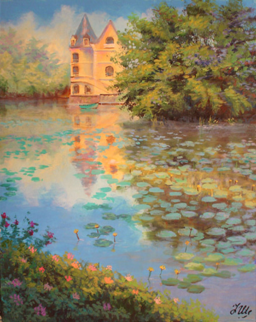 Julia Utiasheva  'Lilies Pond', created in 2007, Original Painting Acrylic.