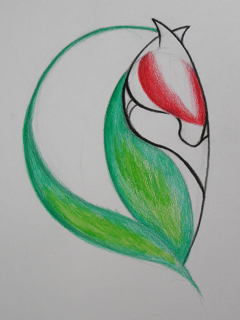 Artist Reka Viktoria Nemet. 'Tulip' Artwork Image, Created in 2011, Original Computer Art. #art #artist
