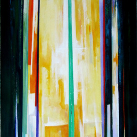 M. Thomas.: 'bamboo', 2014 Oil Painting, Botanical. Artist Description: Abstract expression of the light through bamboo ...