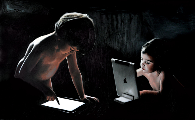 Artist Matthew Hickey. 'Screen Babies' Artwork Image, Created in 2012, Original Drawing Other. #art #artist