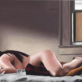 Matthew Hickey: 'Woman sleeping', 2003 Oil Painting, Nudes. 