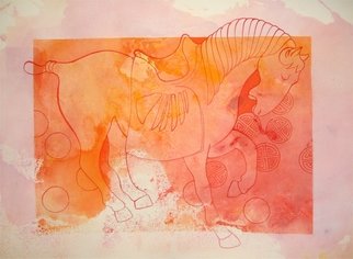 Hilary Pollock: 'China series HORSE', 2009 Gouache Drawing, Figurative. 