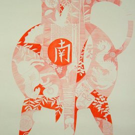 Hilary Pollock: 'SOUTH china series', 2008 Gouache Drawing, Figurative. 