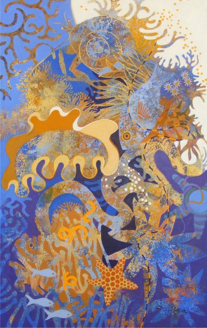 Artist Hilary Pollock. 'The Reef Downunder' Artwork Image, Created in 2010, Original Digital Print. #art #artist